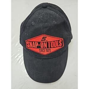 Snap On Tools Ball Cap Hat 100% Cotton Adjustable Embroidered Logo Black Red